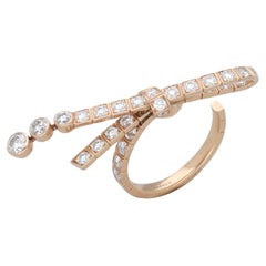 CHANEL 18 Kt. Beige Gold Diamond Ruban Cocktail Ring