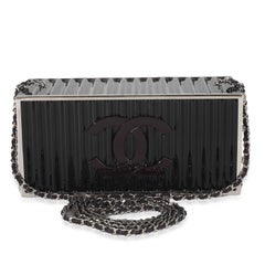 Chanel 18A Black Lucite Paris Hamburg Minaudiere Shipping Container Clutch
