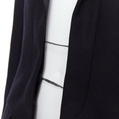 CHANEL 18A black Paris Hamburg Metier D'art wool tuxedo blazer FR40 L