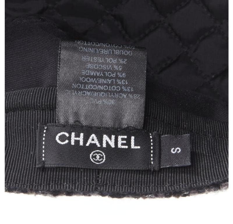 CHANEL 18A Parus Hamburg Runway grey tweed red braid black patent sailor hat S For Sale 3
