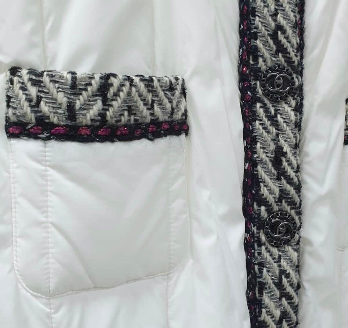 chanel white puffer jacket
