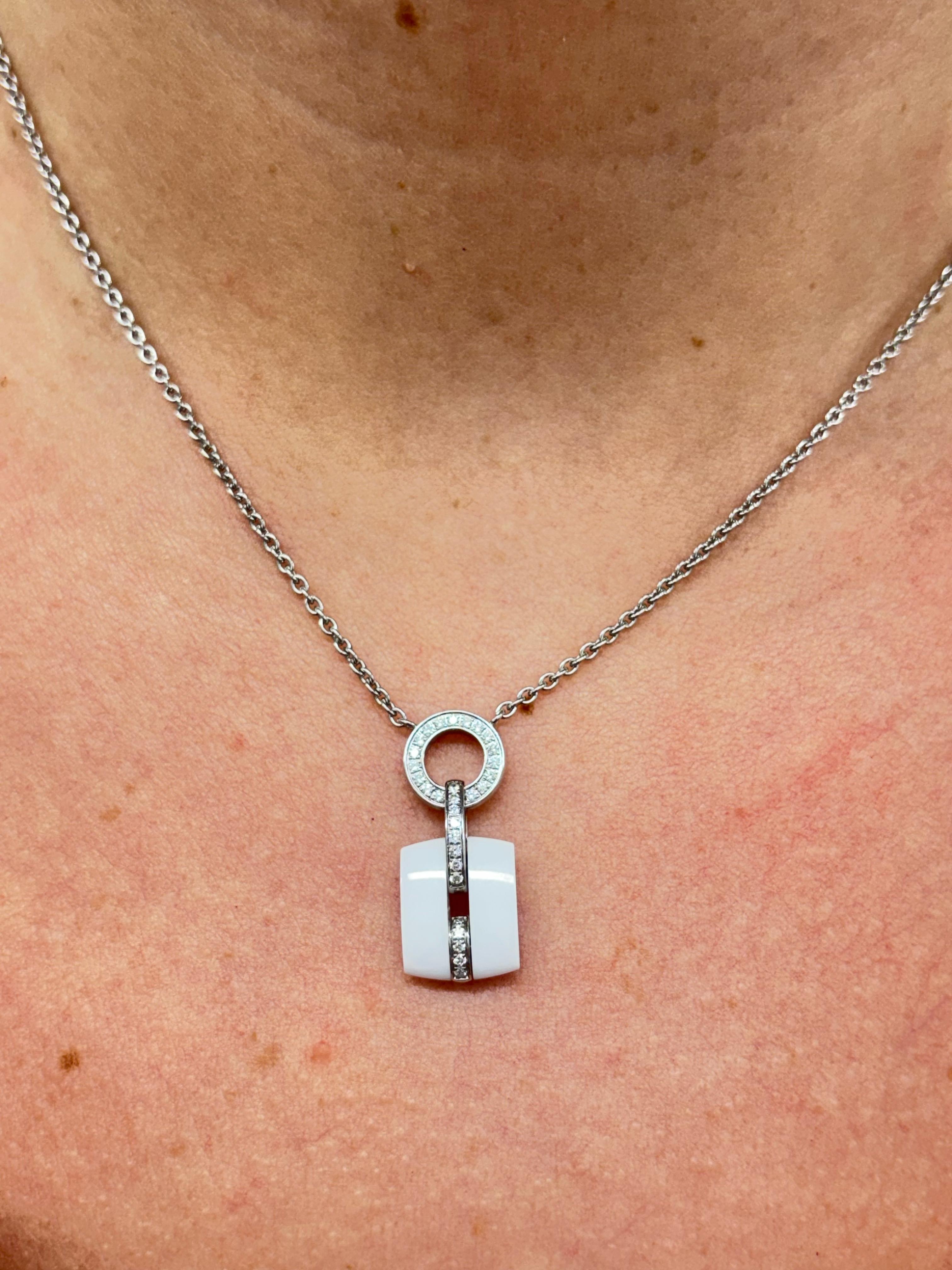 da uomo o donna Chanel - Collana di diamanti in oro bianco 18ct - U38888 in vendita