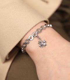 Chanel 18ct White Gold Lucky Four Leaf Clover Charm