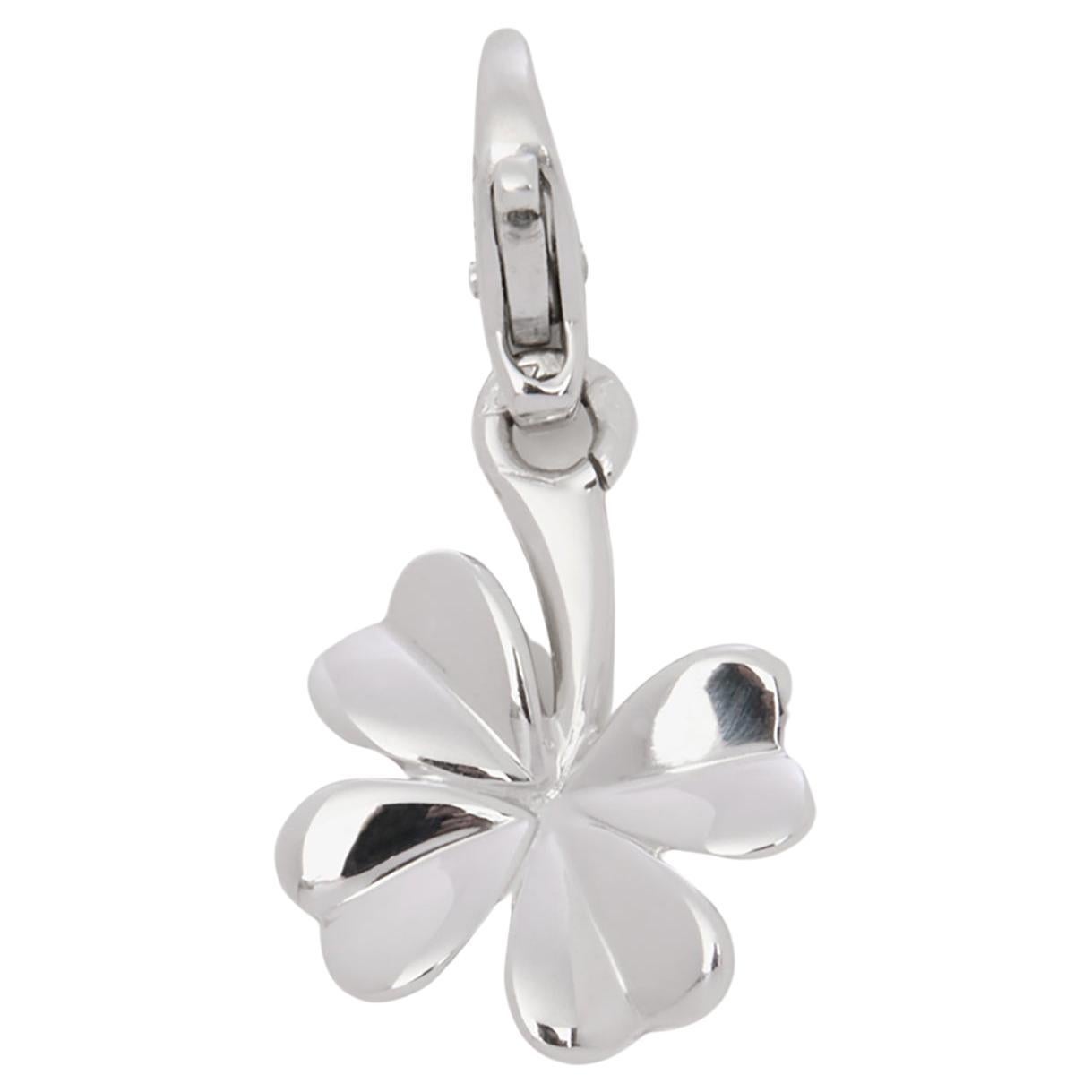 Chanel White Gold 18ct Lucky Four Leaf Clover Charm