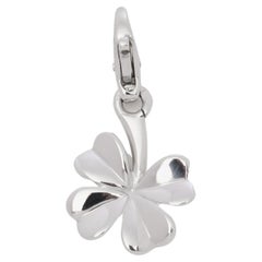 Chanel 18ct White Gold Lucky Four Leaf Clover Charm