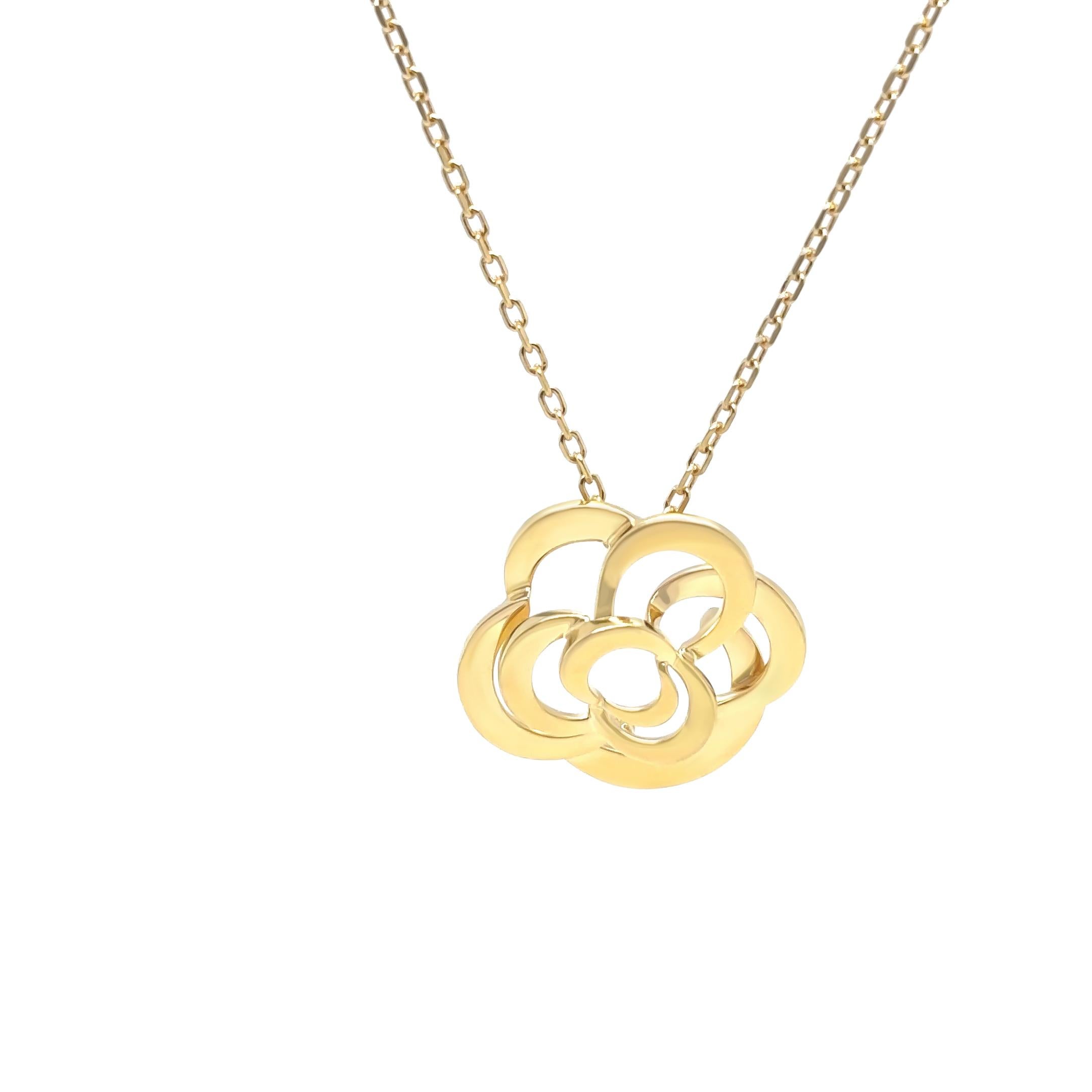 Chanel 18ct Yellow Gold Fil De Camélia Necklace - 6.06g In Excellent Condition For Sale In SYDNEY, NSW