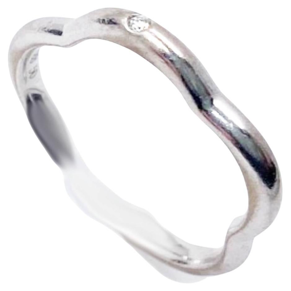 Chanel 18k 750 White Gold Camellia 1 Diamond Ring   For Sale