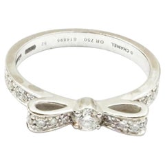 Chanel 18K 750 White Gold Ruben Ribbon Diamond Ring