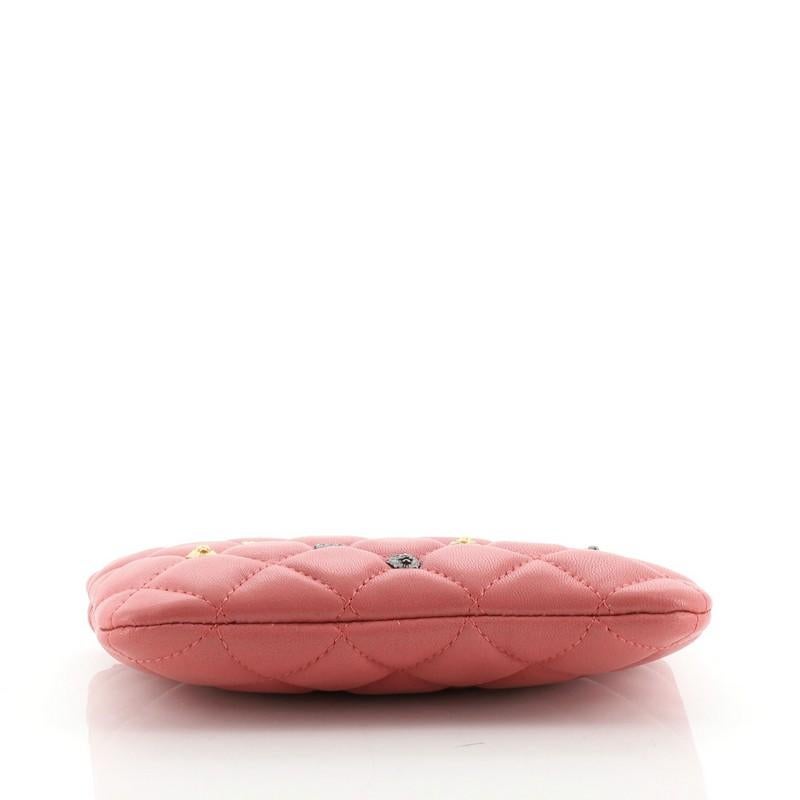 Chanel 18K Charms O Case Pouch Quilted Lambskin In Good Condition In NY, NY