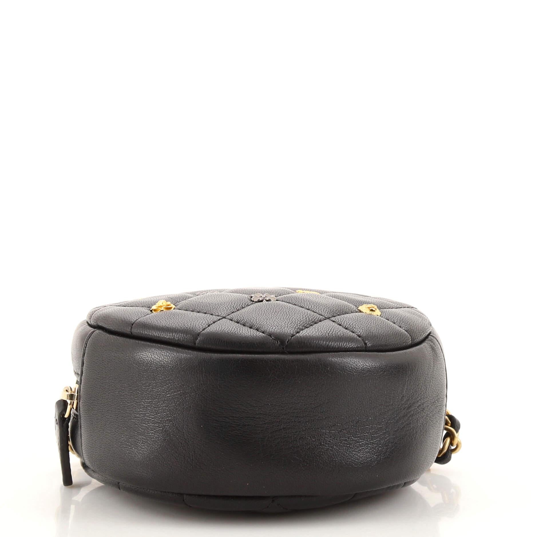 Chanel 18K Charms Round Clutch With Chain Quilted Lambskin Mini 1