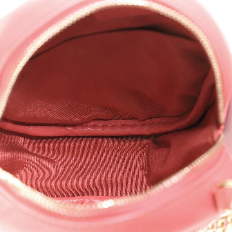 Pink Chanel 18K Charms Round Clutch With Chain Quilted Lambskin Mini