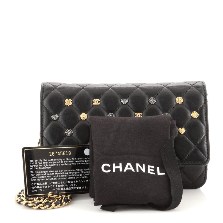 Chanel 18K Charms Wallet on Chain Quilted Lambskin at 1stDibs