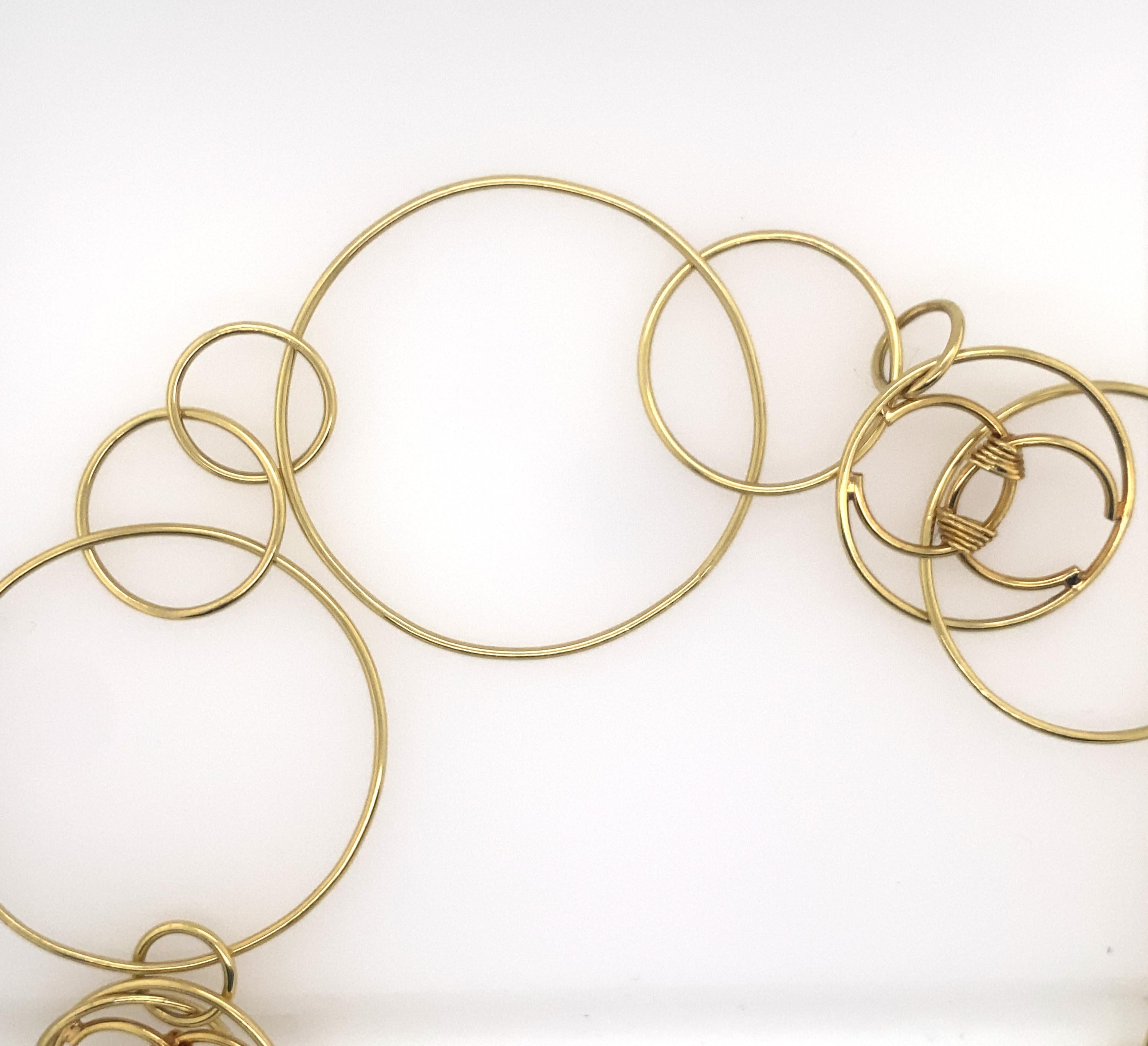 Chanel 18k Gold Hoop link Necklace For Sale 1