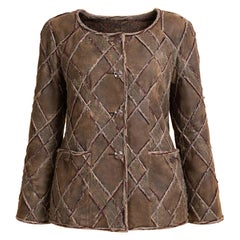 CHANEL 18K$ Paris / Edinburgh CC Gripoix Buttons Leather Jacket 40 FR