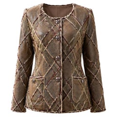 CHANEL 18K$ Paris / Edinburgh CC Gripoix Buttons Leather Jacket 40 FR