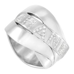 Chanel 18k White Gold Bolduc Diamond Ring