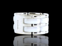 Chanel 18K White Gold & Ceramic Ultra Collection, Largest Version Ring, Size 6