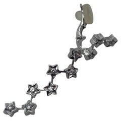 CHANEL 18K White Gold Comète Diamond Star Cascade Single Drop Earring