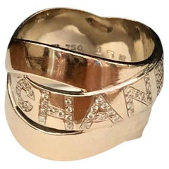 Chanel 18K White Gold Diamond Bolduc Ring 