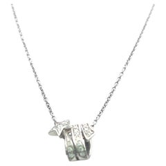 Chanel 18K White Gold Pendant Necklace with 0.24 Carat Round F VS Diamonds