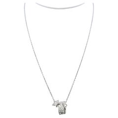 Chanel 18K White Gold Pendant Necklace with 0.24 Carat Round F VS Diamonds
