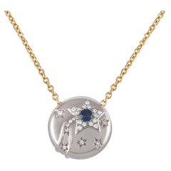Chanel 18K Yellow and White Gold Diamond and Sapphire Night and Day Necklace
