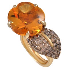 Chanel 18K Yellow Gold 1.00 Ct Brown Diamond and Citrine Ring