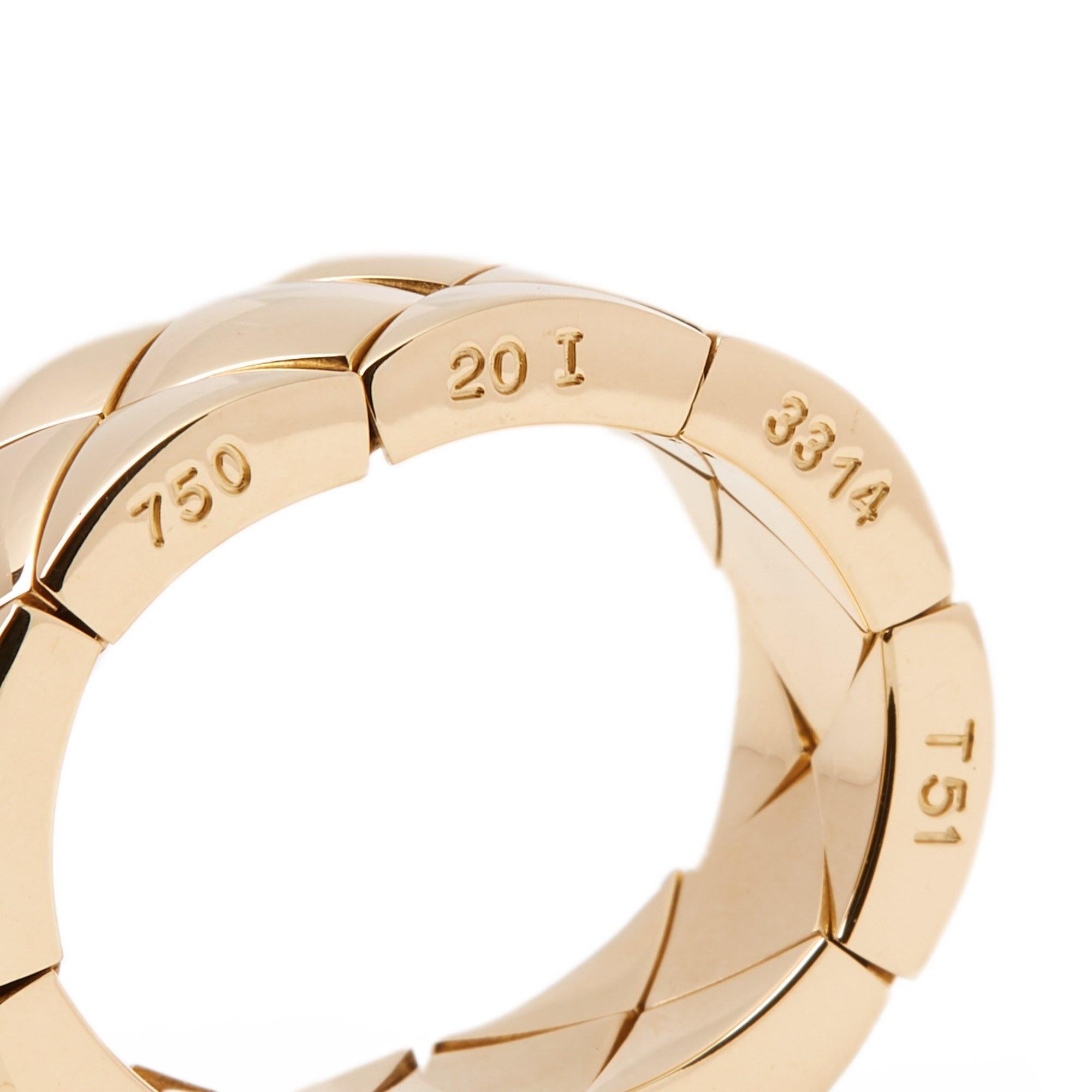 Contemporary Chanel 18 Karat Yellow Gold Coco Crush Dress Ring