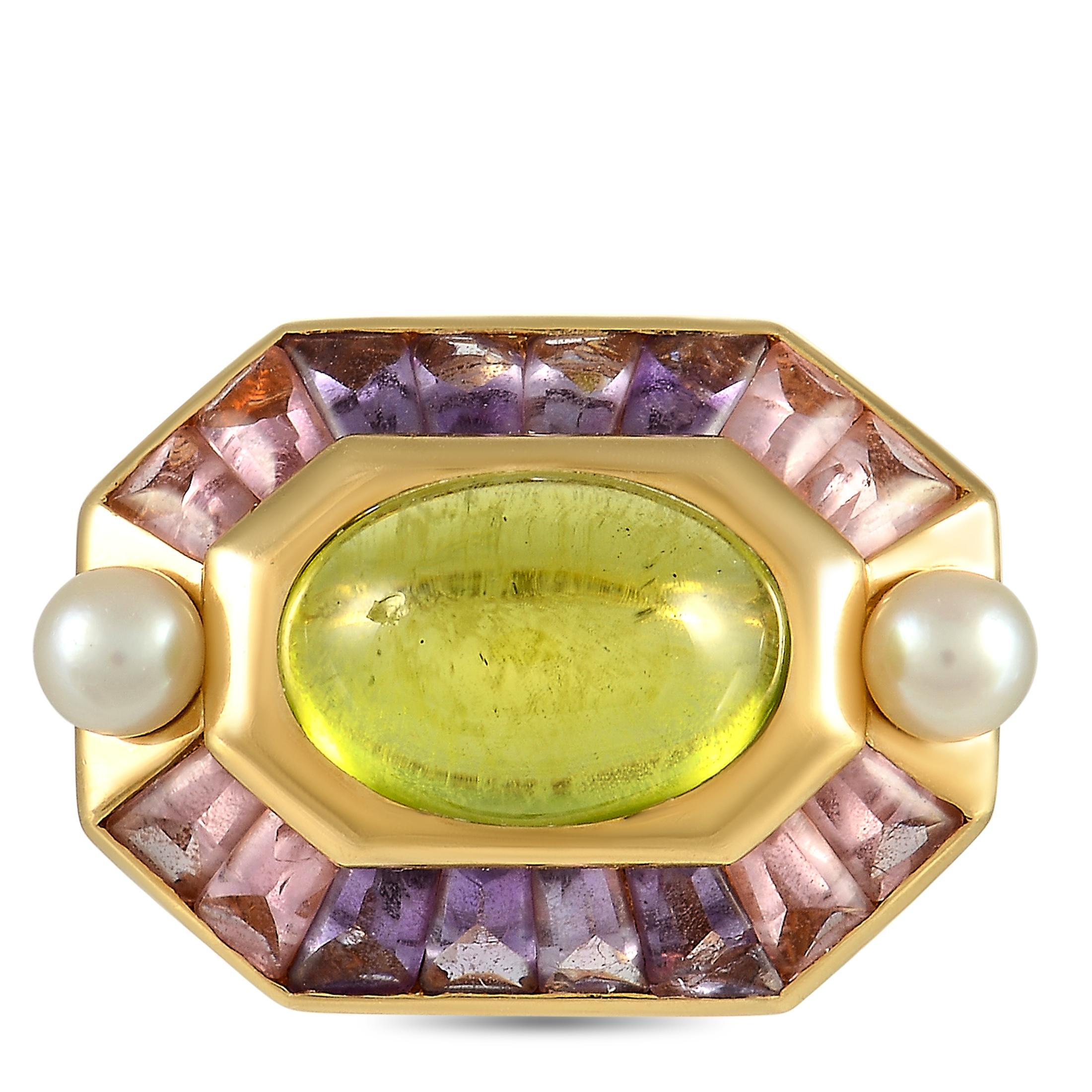 Mixed Cut Chanel 18K Yellow Gold Multicolor Gemstone Ring