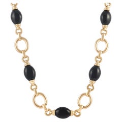 Chanel 18K Yellow Gold Onyx Necklace