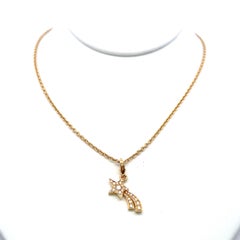 Chanel 18K Yellow Gold Pendant Necklace with 0.22 Carat Round F VS Diamonds