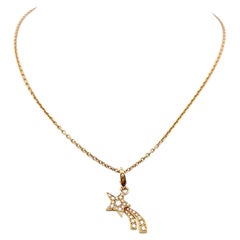 Chanel 18K Yellow Gold Pendant Necklace with 0.22 Carat Round F VS Diamonds