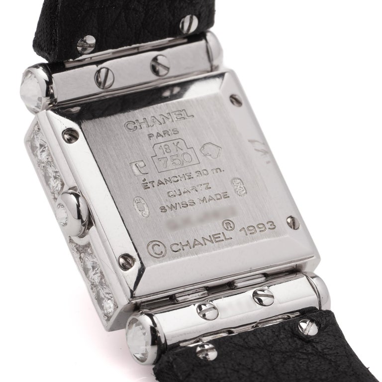 Chanel Montre-bracelet pour femme en or blanc 18 carats et quartz avec  diamants En vente sur 1stDibs | montre chanel femme or