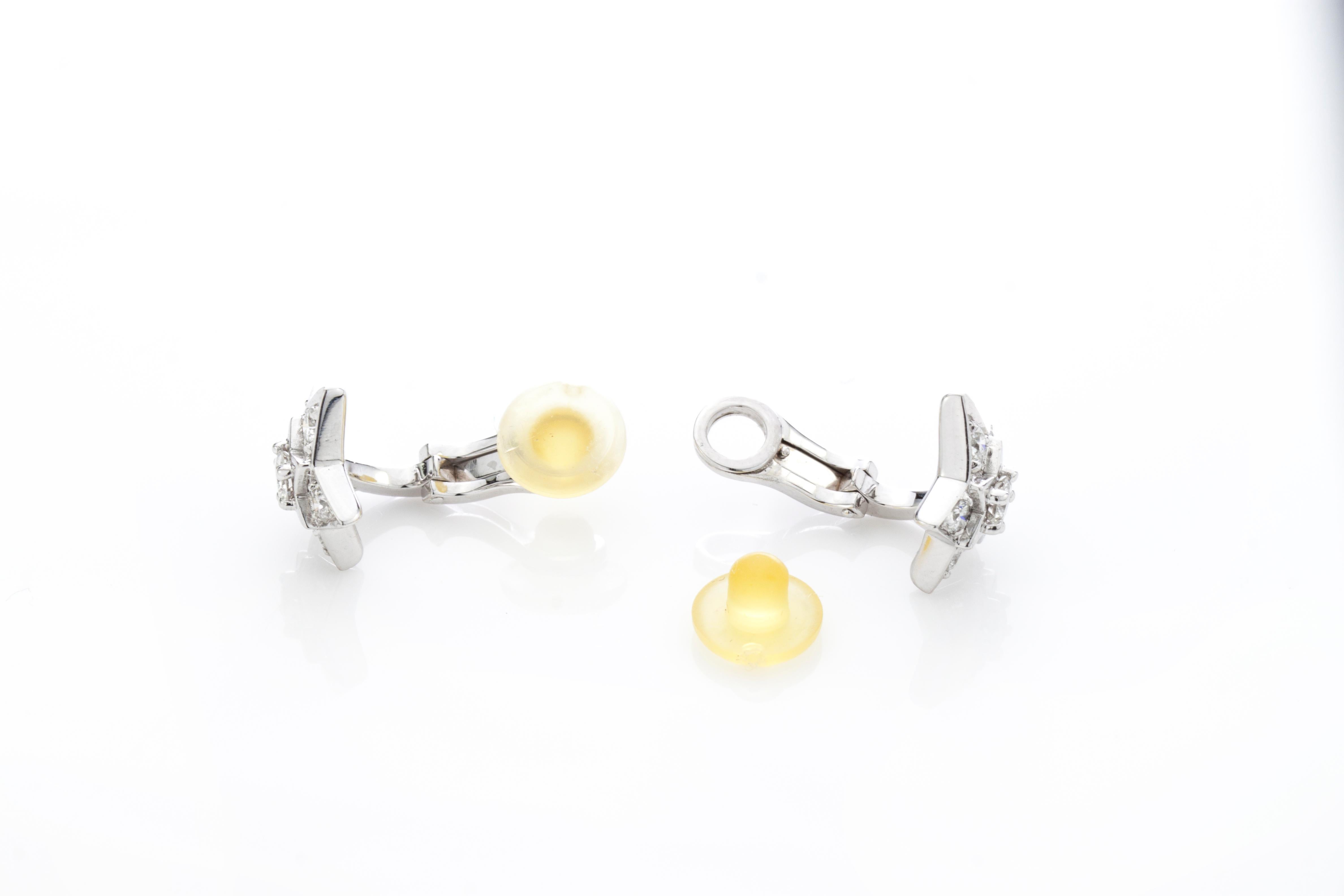 Chanel 18 Karat White Gold Ladies Clip-On Diamond Earrings 4