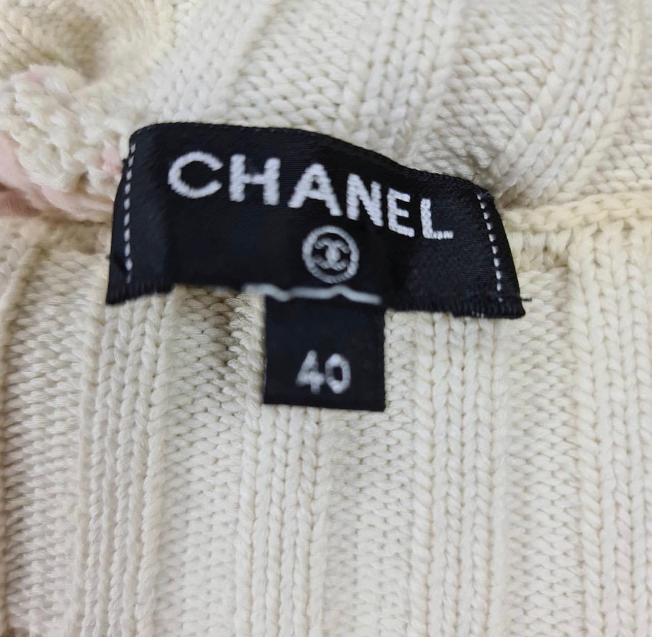 Chanel 18P Pink Knitted Top Skirt Set For Sale 5