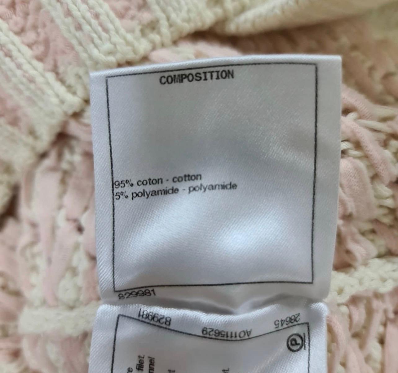 Chanel 18P Pink Knitted Top Skirt Set For Sale 7