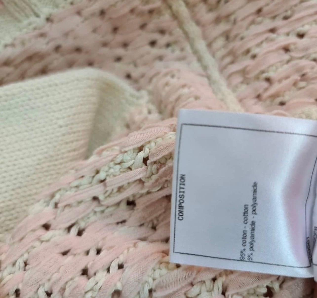 Brown Chanel 18P Pink Knitted Top Skirt Set For Sale