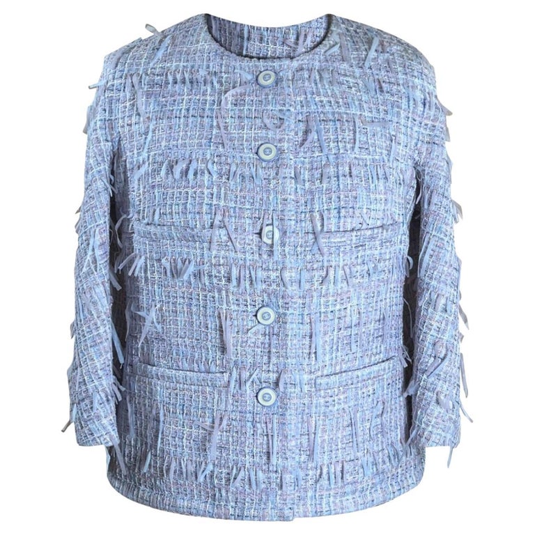 Chanel 18P Tweed Jacket For Sale at 1stDibs
