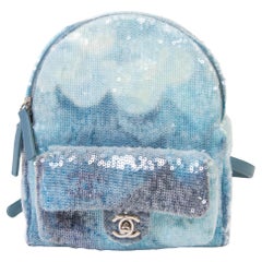 Chanel 18S Blue Sequin Tricolor Waterfall Backpack