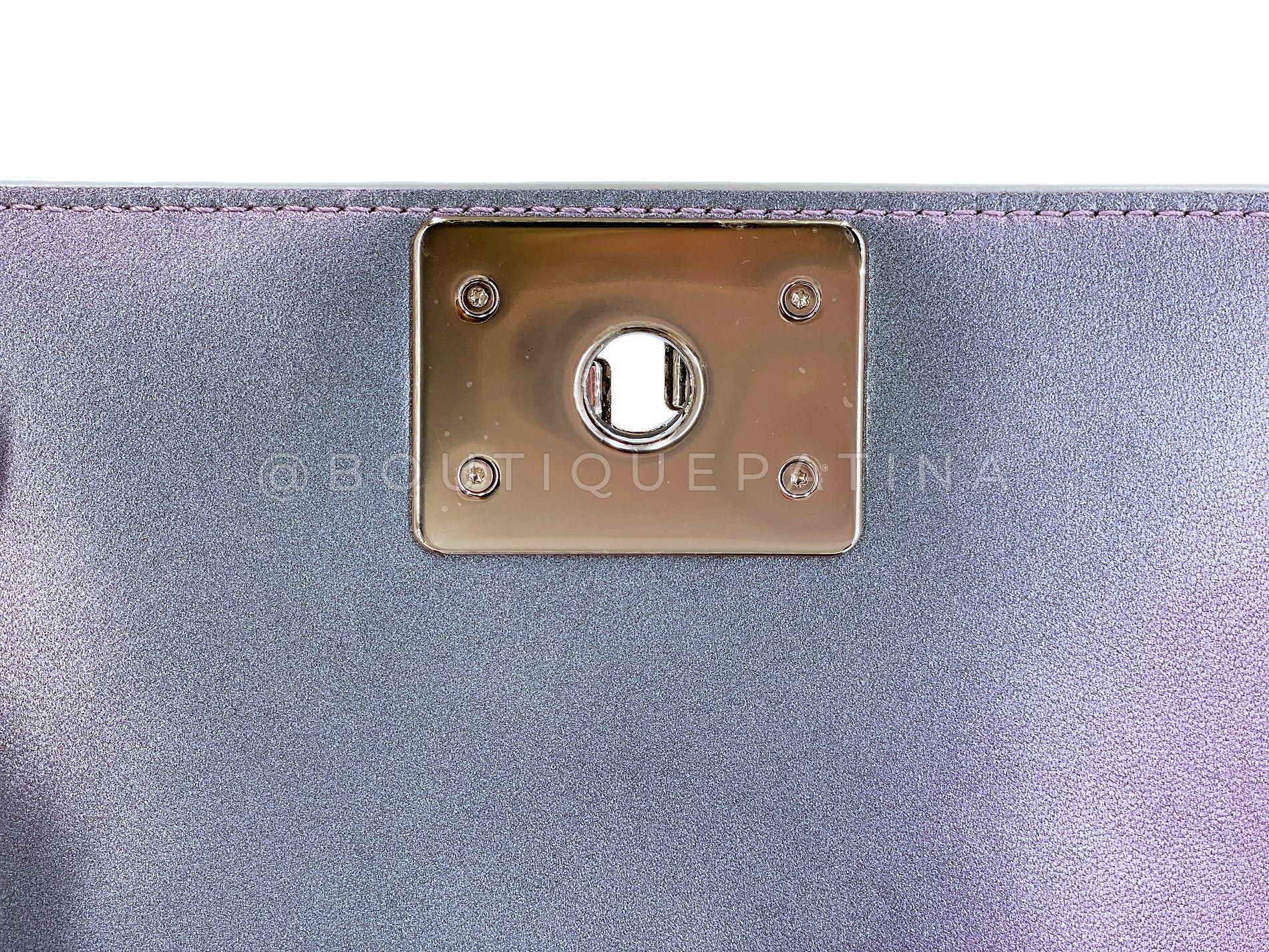 Chanel 18S Purple Mermaid Iridescent Water Boy Flap Bag Small  67038 6