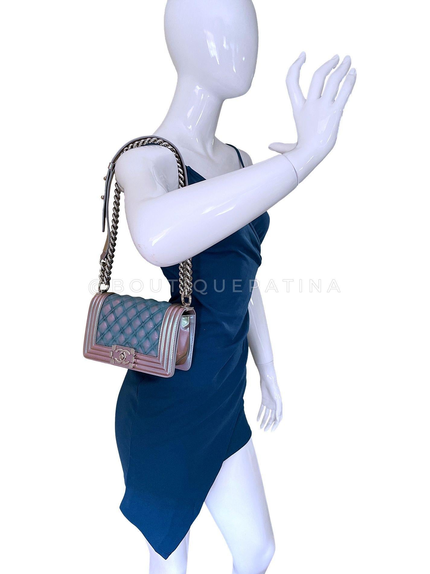 Chanel 18S Purple Mermaid Iridescent Water Boy Flap Bag Small  67038 11
