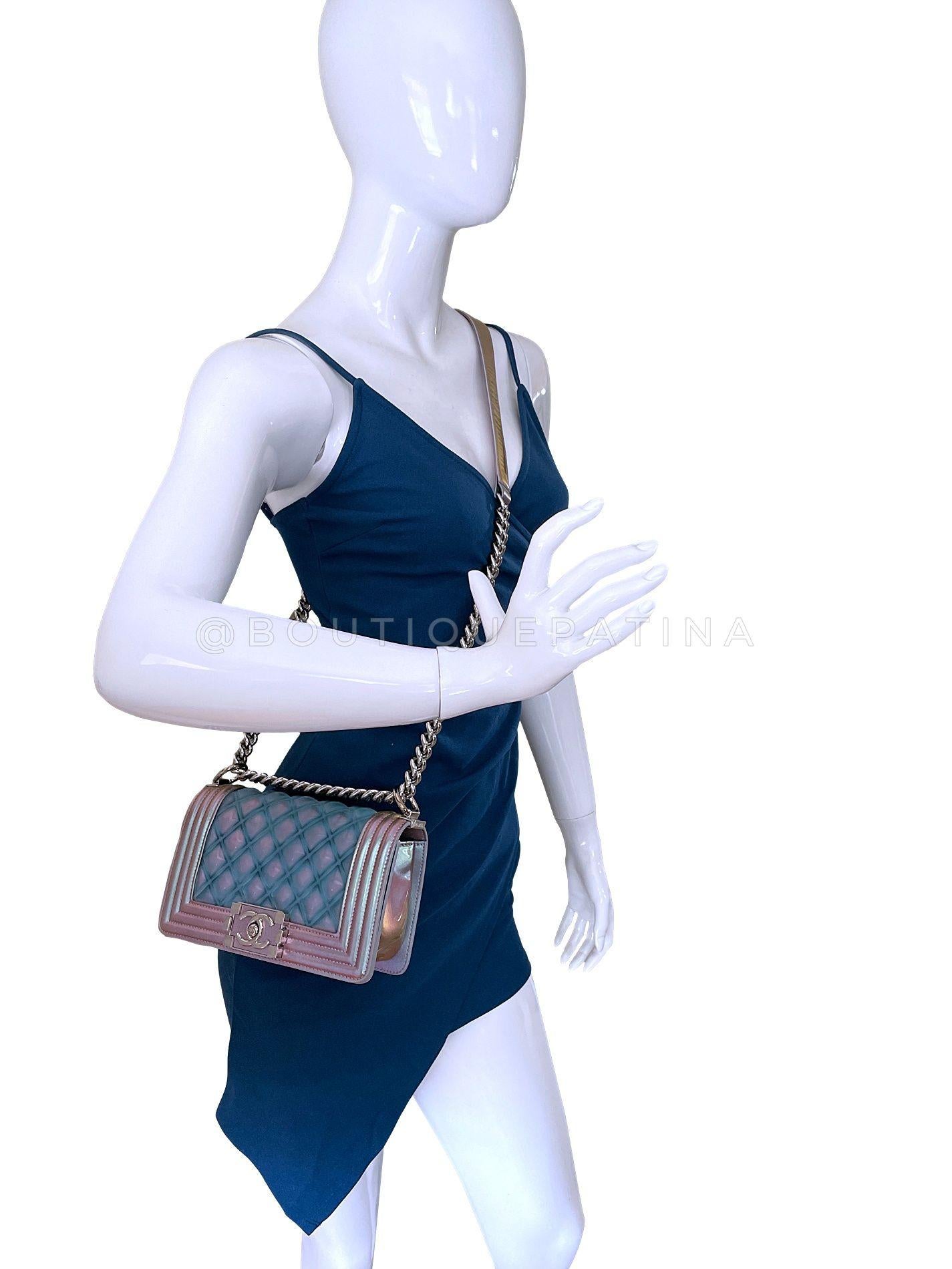 Chanel 18S Purple Mermaid Iridescent Water Boy Flap Bag Small  67038 12