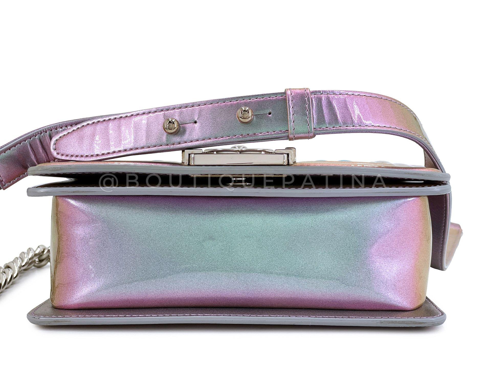 Chanel 18S Purple Mermaid Iridescent Water Boy Flap Bag Small  67038 2