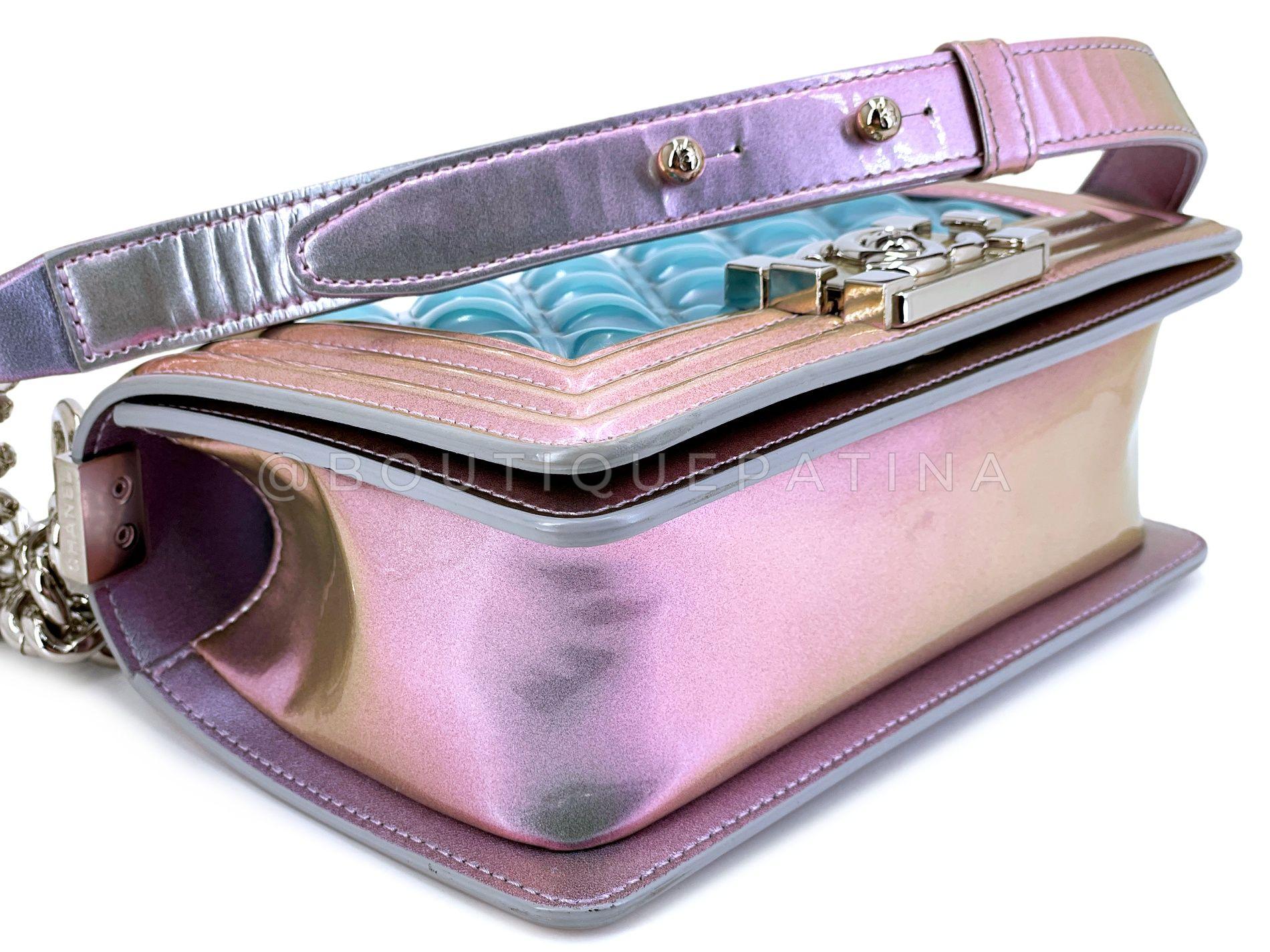Chanel 18S Purple Mermaid Iridescent Water Boy Flap Bag Small  67038 3