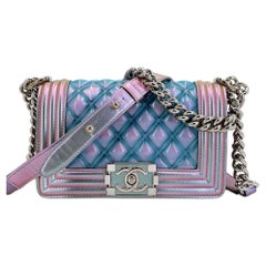 Chanel 18S Purple Mermaid Iridescent Water Boy Flap Bag Small  67038