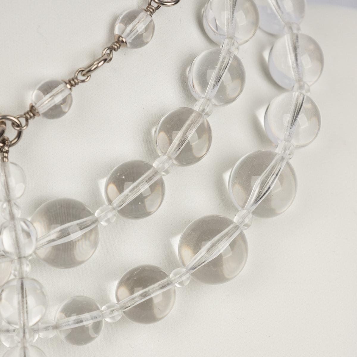 Chanel 18S Transparent Crystal Bead CC Logo Teardrop Necklace / Belt In Good Condition In Royal Tunbridge Wells, Kent