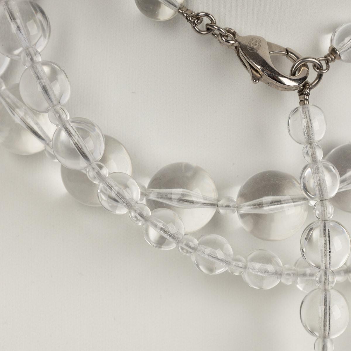 Acrylic Chanel 18S Transparent Crystal Bead CC Logo Teardrop Necklace / Belt For Sale