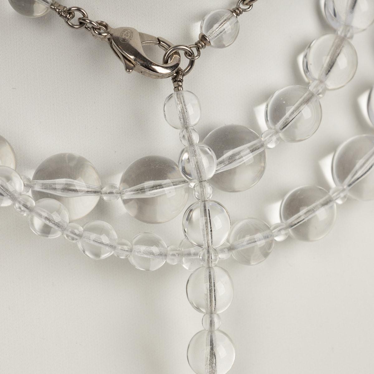 Chanel 18S Transparent Crystal Bead CC Logo Teardrop Necklace / Belt For Sale 1
