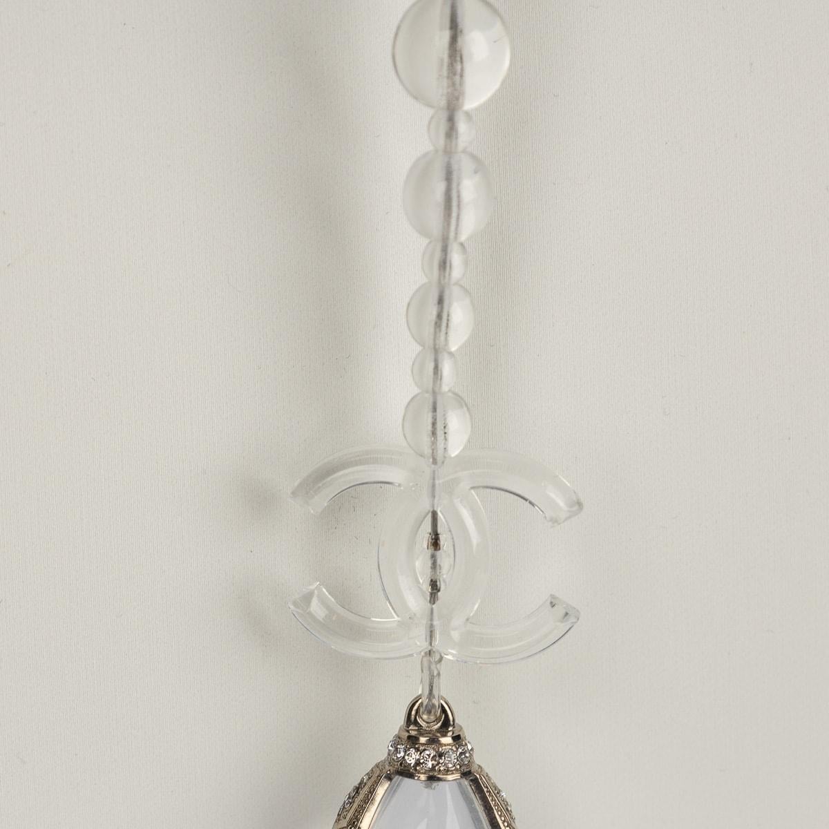 Chanel 18S Transparent Crystal Bead CC Logo Teardrop Necklace / Belt For Sale 2
