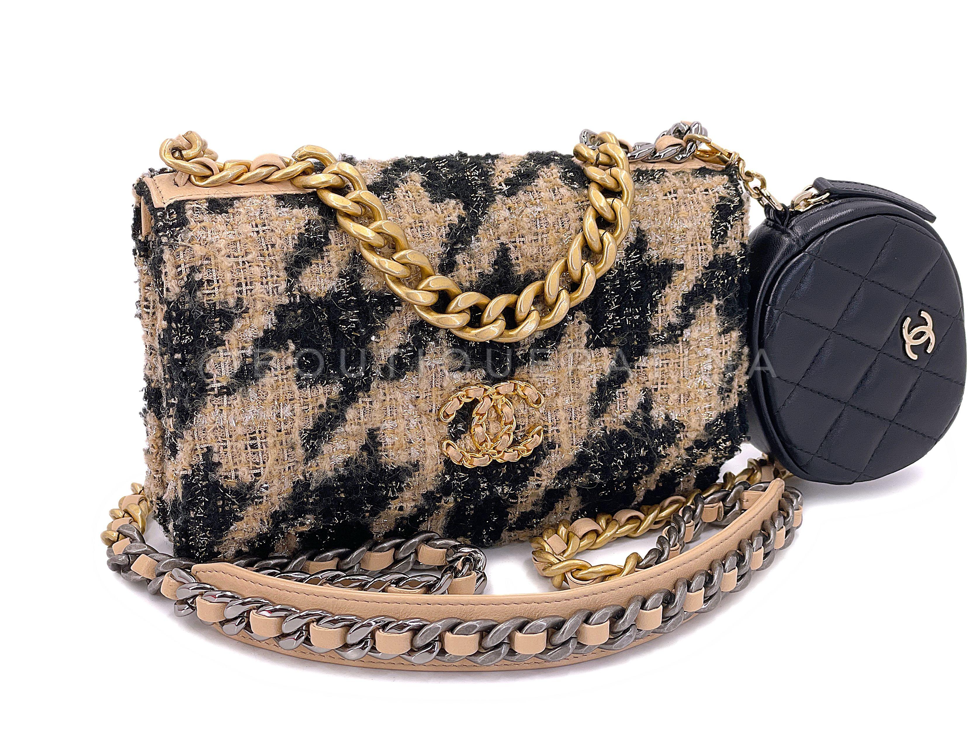 What Goes Around Comes Around Chanel Houndstooth Wool Square Flap Bag, Mini in Multi | Women